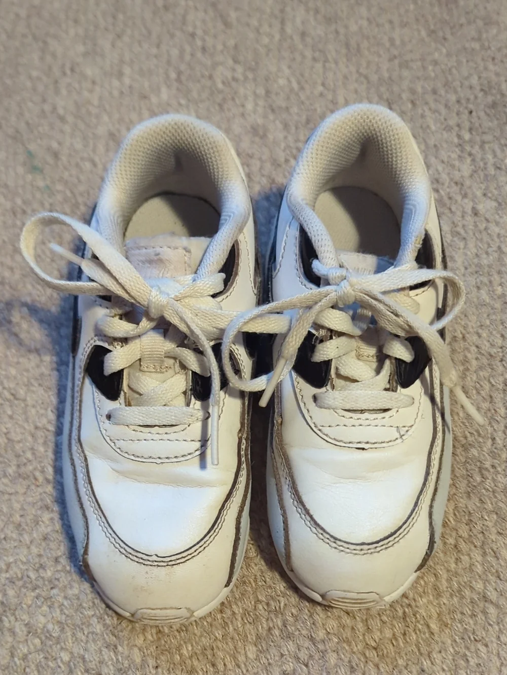 Youth Nike Air Max 90 Baby/Toddler Shoes Black/White Size 10C